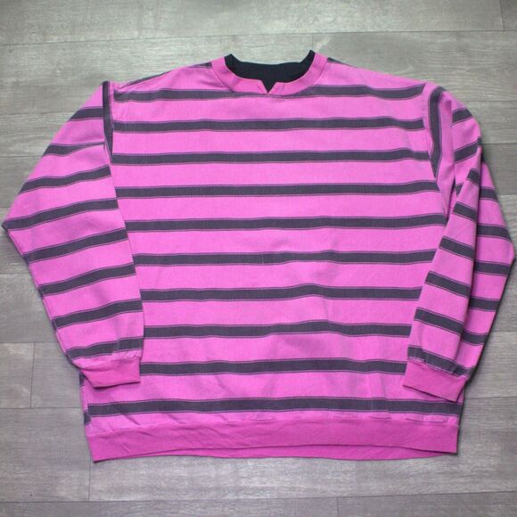 Vintage 90s Rush Brand Stripe Shirt Size M Made in USA Surf Skate - Picture 1 of 7